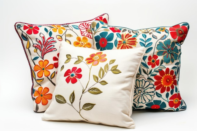 Kolekcja poduszek z haftem